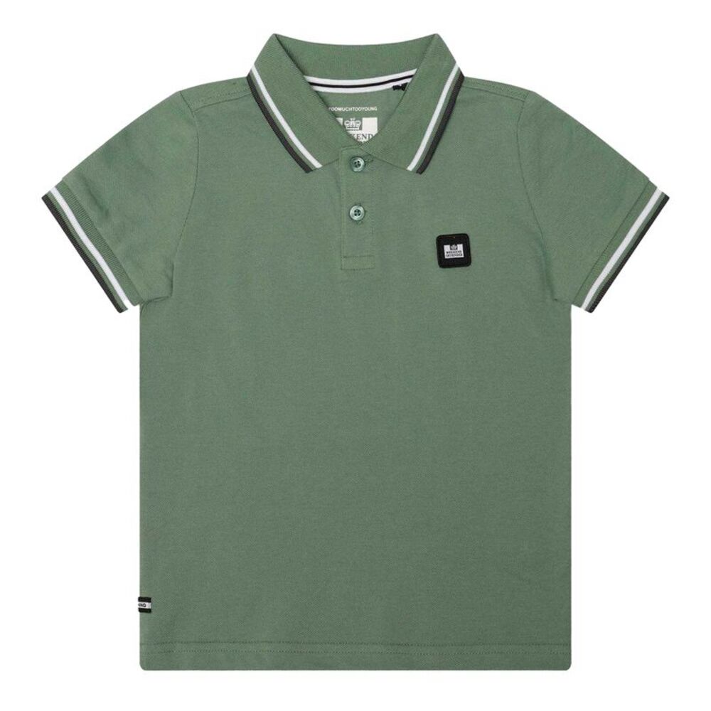 Weekend Offender Childrens/Kids Amorite Tipped Cotton Polo Shirt / Mid Green